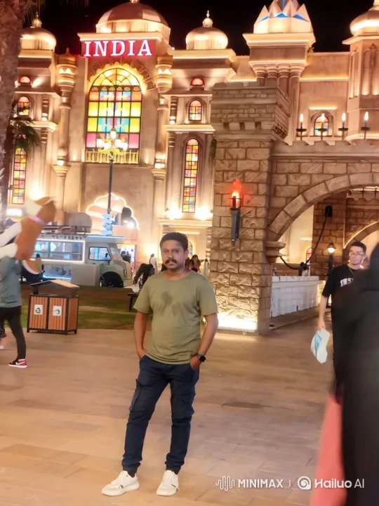 Indian Prime Minister Modi meets man in plaza at night – AI Generated Video | Hailuo AI