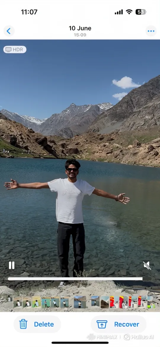 Man Embraces Serene Lake Amid Majestic Mountains – AI Generated Video | Hailuo AI