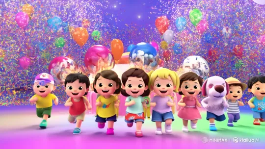 Global Celebration Extravaganza in CoComelon Style – AI Generated Video | Hailuo AI
