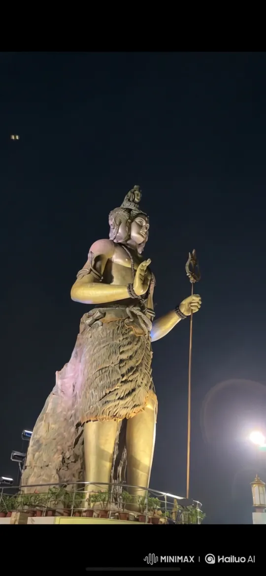Night View of a Deity Statue and Earth from Space – AI Generated Video | Hailuo AI