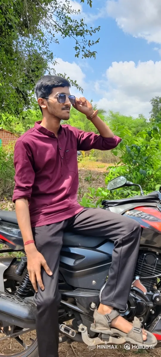 Young Man on Motorcycle: Earth's Panoramic Zoom-Out – AI Generated Video | Hailuo AI