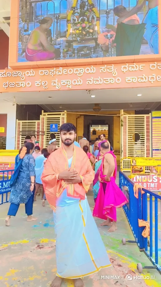 Young Man Prays with Reverence Outside Grand Temple – AI Generated Video | Hailuo AI