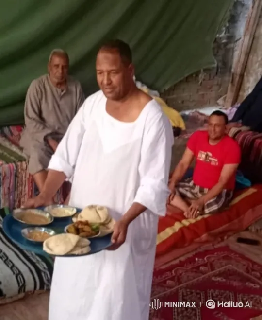Man Serves Meal with Warm Hospitality – AI Generated Video | Hailuo AI
