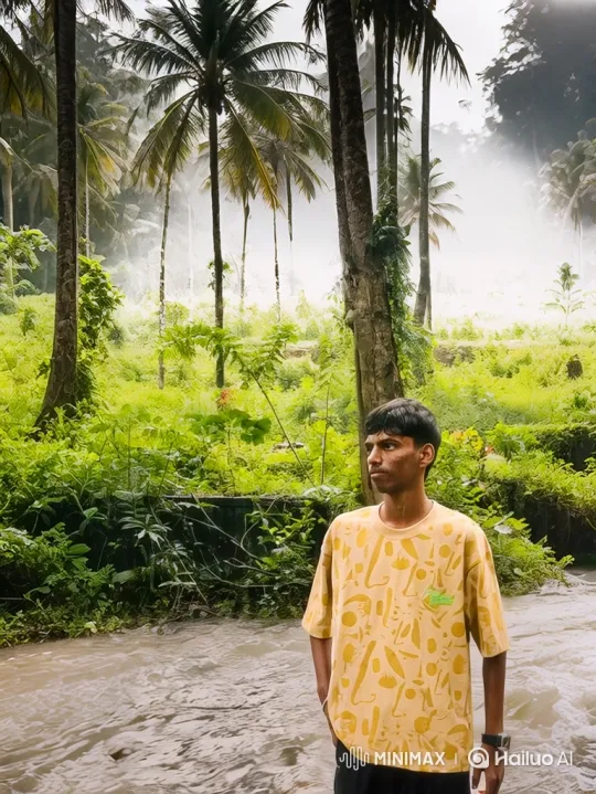 Thoughtful Young Man in Tranquil River Jungle – AI Generated Video | Hailuo AI