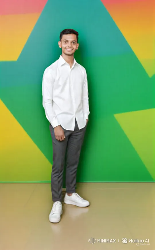 Young Man Meets Narendra Modi Against Colorful Background – AI Generated Video | Hailuo AI