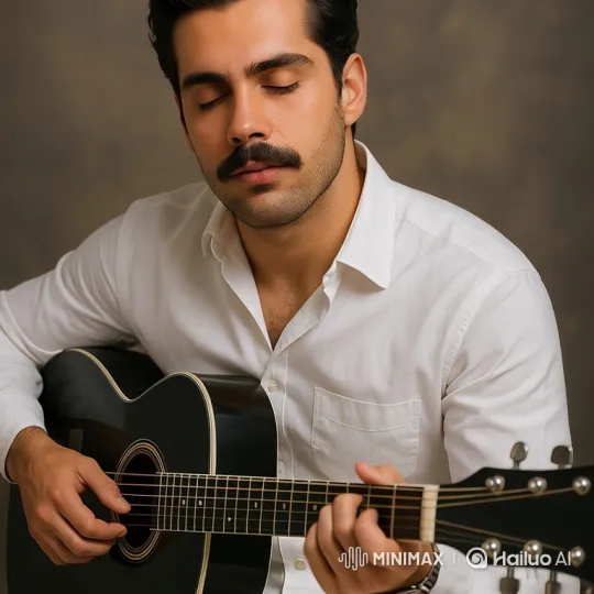 Acoustic Guitarist's Focused Performance – AI Generated Video | Hailuo AI