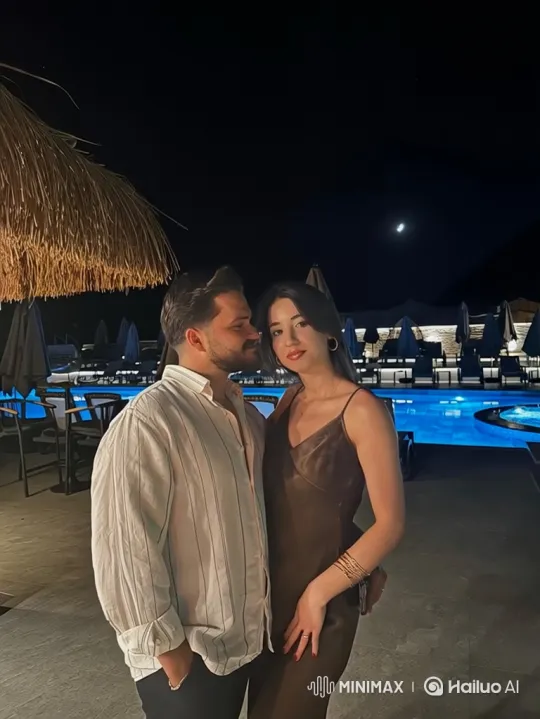 Family Embrace by Night Pool Captured on iPhone – AI Generated Video | Hailuo AI