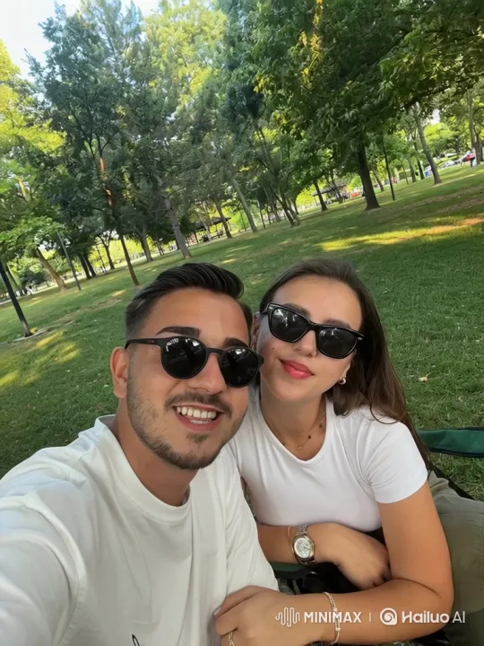 Family Embrace in Summer Park at Dusk – AI Generated Video | Hailuo AI