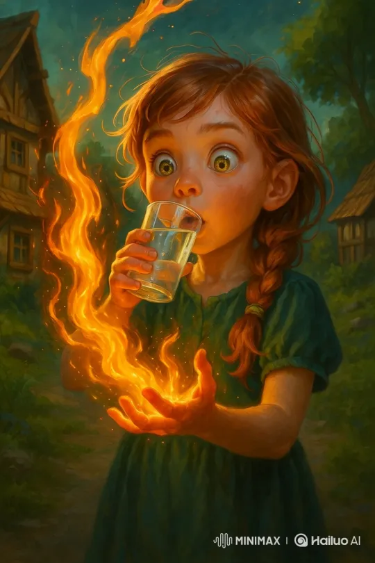 Young Girl Discovers Magical Fire in Her Hand – AI Generated Video | Hailuo AI