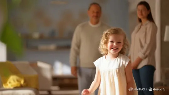 Father and Daughter's Joyful Embrace – AI Generated Video | Hailuo AI