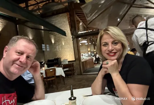 Family Affection in a Rustic Restaurant Setting – AI Generated Video | Hailuo AI
