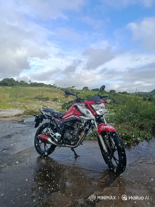 Motorcycle in Stream to Earth from Space Panorama – AI Generated Video | Hailuo AI