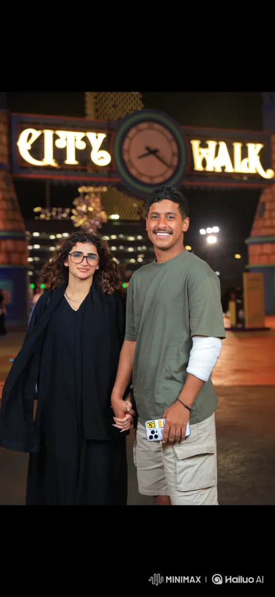 Family Embraces at City Walk Night Scene – AI Generated Video | Hailuo AI