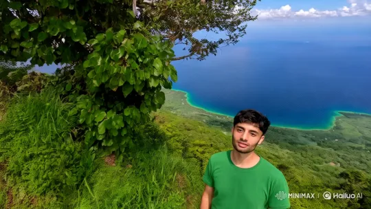 Man on Hilltop Appreciates Earth's Beauty – AI Generated Video | Hailuo AI