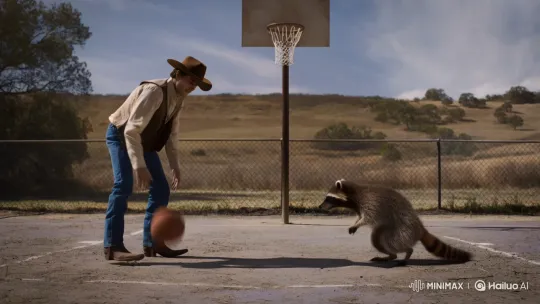 Cowboy and Raccoon: Basketball to Boxing Match – AI Generated Video | Hailuo AI