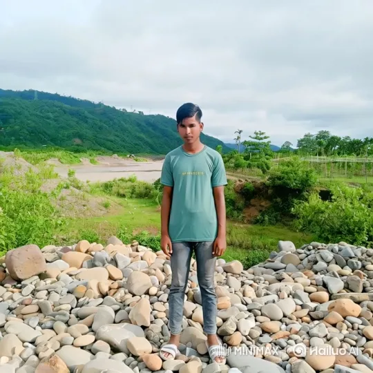 Young Man Observes Scenic Landscape with Calm Demeanor – AI Generated Video | Hailuo AI