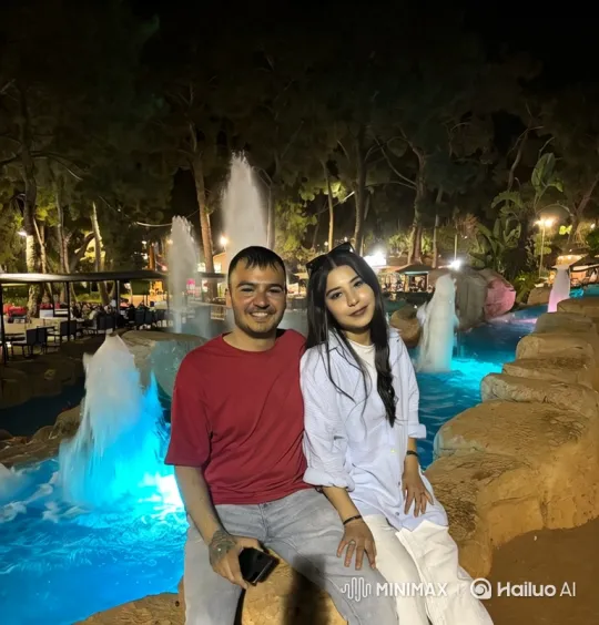 Couple and Child Share Loving Moment at Night Park – AI Generated Video | Hailuo AI
