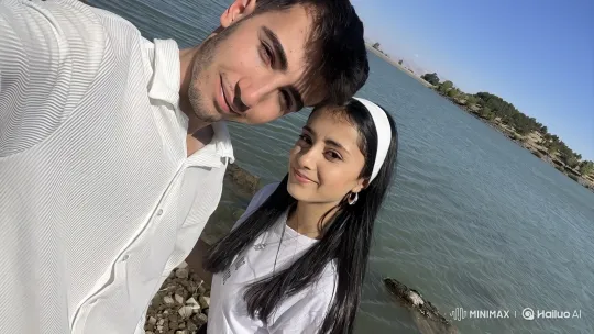 Family Embrace on Lakeside Shore – AI Generated Video | Hailuo AI
