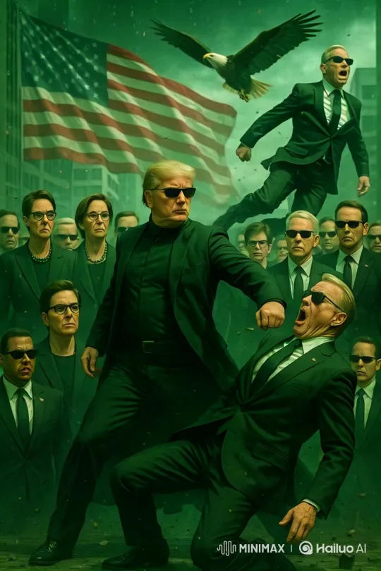 Digital Trump Heroically Emerges in Vortex, Defeats Agents – AI Generated Video | Hailuo AI