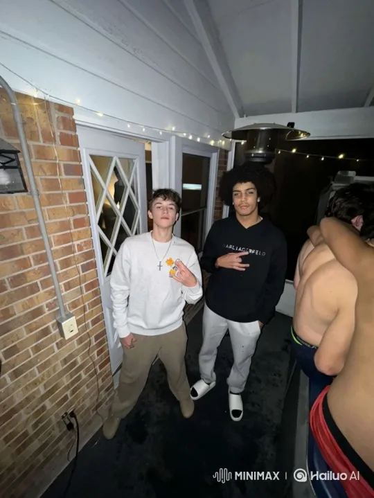 Young Men Share Tender Kiss on Porch – AI Generated Video | Hailuo AI