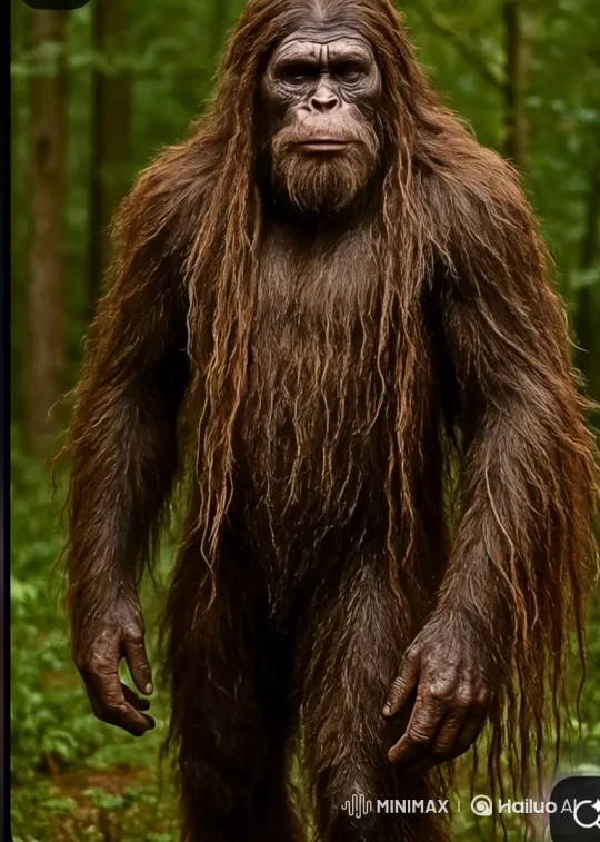 Bigfoot Appreciates Nature in Peaceful Encounter – AI Generated Video | Hailuo AI