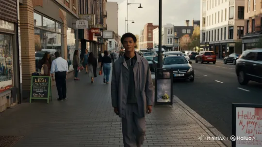 Young Ethiopian Man Engages Viewers on City Street – AI Generated Video | Hailuo AI