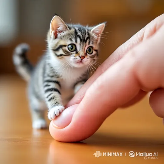 Tiny Tabby Kitten Takes First Steps – AI Generated Video | Hailuo AI