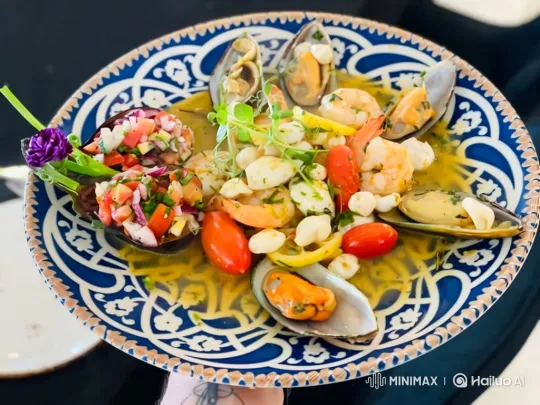 Artful Seafood Dish Presentation with Fresh Ingredients – AI Generated Video | Hailuo AI