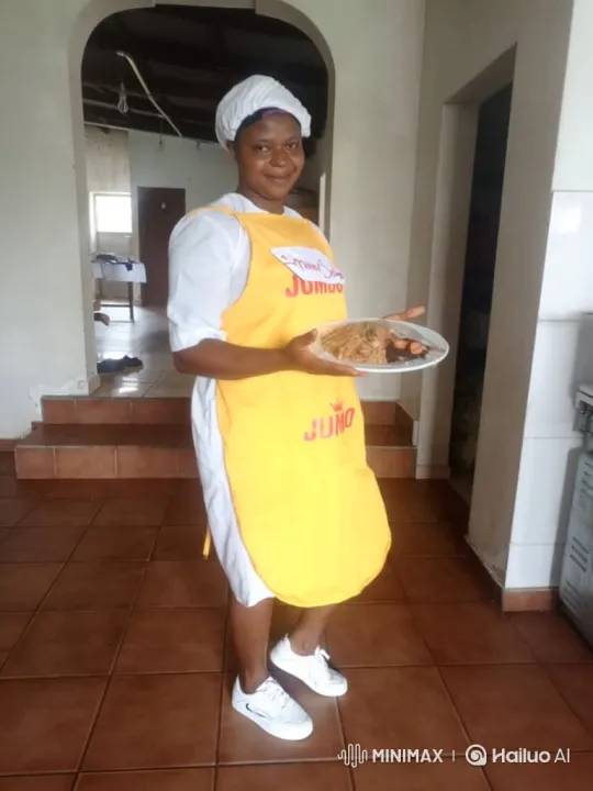 Cheerful Woman Presents Freshly Prepared Meal – AI Generated Video | Hailuo AI