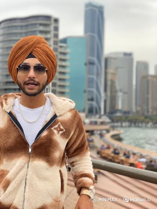 Young Man Dancing on Bridge with City Skyline – AI Generated Video | Hailuo AI
