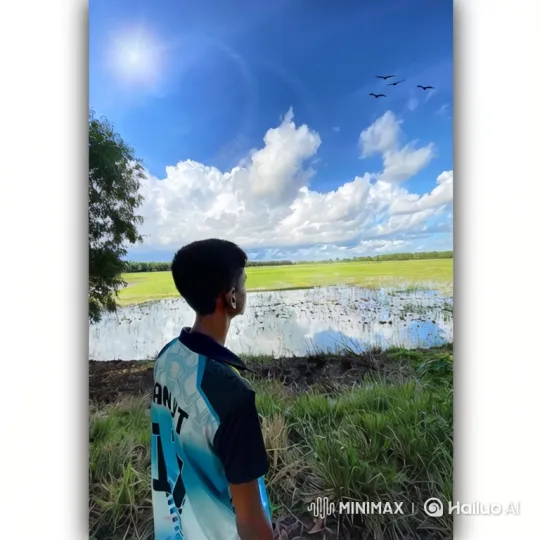 Man on Grass to Earth from Space: A Journey in Perspective – AI Generated Video | Hailuo AI