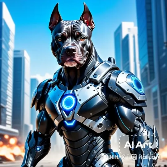 Futuristic Armored Pitbull Hoists and Hurls a Car – AI Generated Video | Hailuo AI