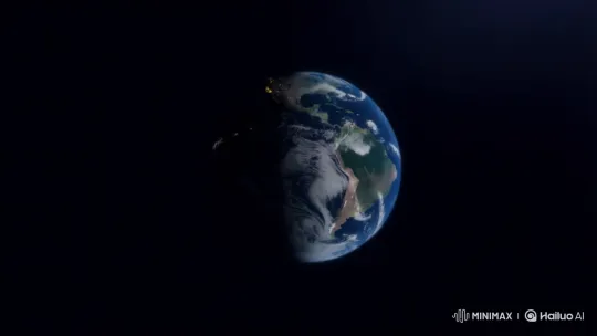 Rapid Approach to Earth from Space – AI Generated Video | Hailuo AI