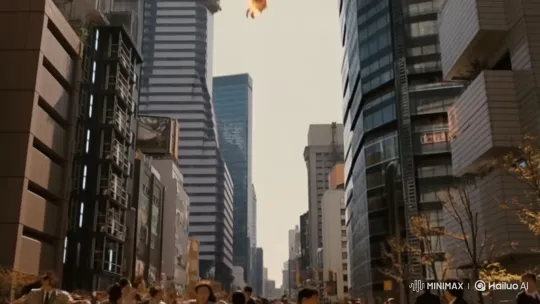 Flaming Dragon Destroys Modern Tokyo in Midday Chaos – AI Generated Video | Hailuo AI