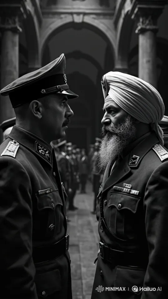 Historic Military Officers' Silent Encounter – AI Generated Video | Hailuo AI