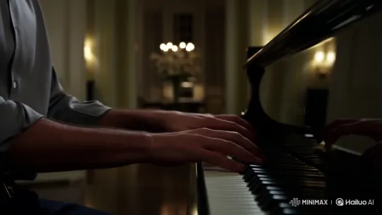 Intimate Piano Performance Captures Romantic Connection – AI Generated Video | Hailuo AI