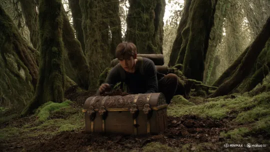 Young Adventurer Discovers Ancient Chest in Mysterious Forest – AI Generated Video | Hailuo AI