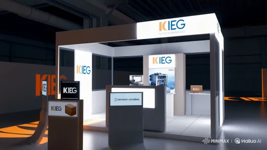 IEG Brand Identity Showcase at Modern Exhibition – AI Generated Video | Hailuo AI