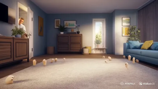 Homeowner Discovers Dust Party, Calls Cleaning Service – AI Generated Video | Hailuo AI