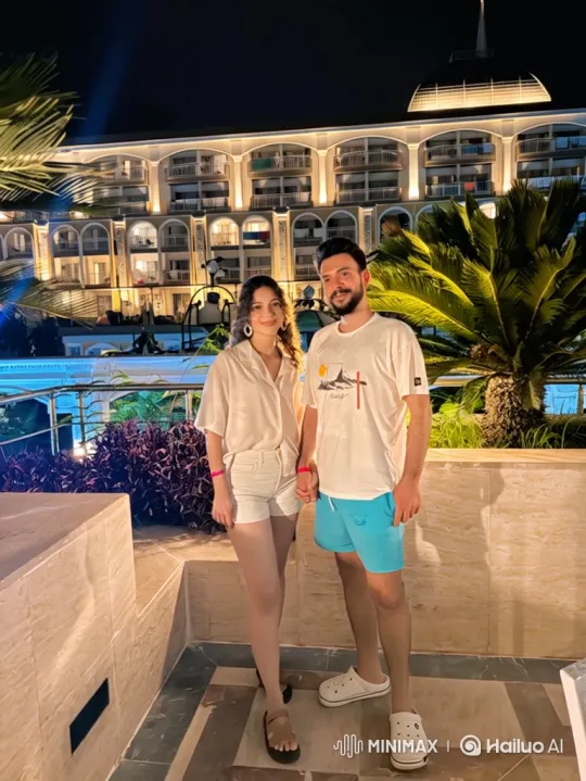 Family Reunion on a Resort Terrace at Night – AI Generated Video | Hailuo AI