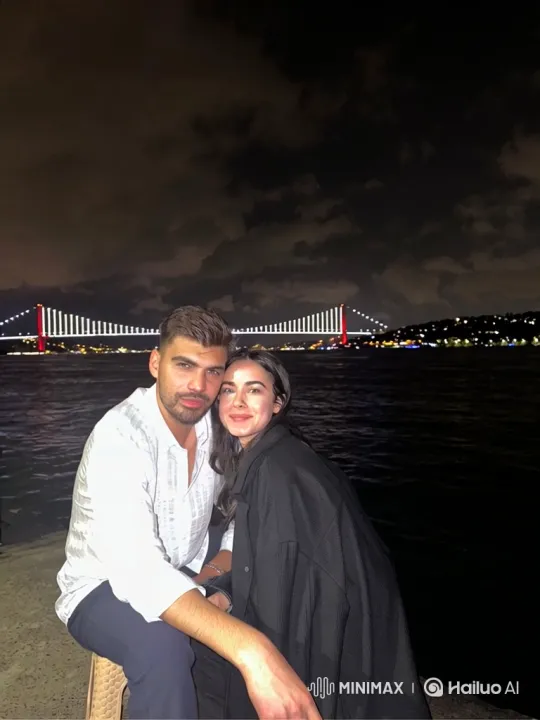 Heartwarming Family Embrace by Nightlit Water – AI Generated Video | Hailuo AI