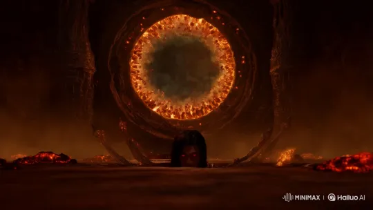 Chinese Sorcerer Emerges from Souls Portal in Dark Infernal Chamber – AI Generated Video | Hailuo AI