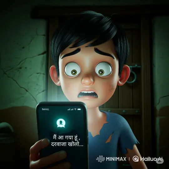 Young Boy Terrified by Mysterious Message on Smartphone – AI Generated Video | Hailuo AI