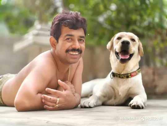 Man and Labrador Enjoy a Sunny Day Together – AI Generated Video | Hailuo AI