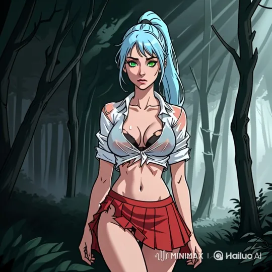 Young Woman Fends Off Attack from Massive Wolf in Misty Forest – AI Generated Video | Hailuo AI