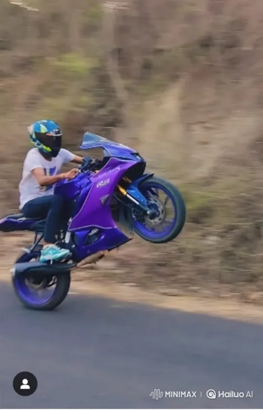Motorcyclist's Wheelie to Earth from Space Zoom – AI Generated Video | Hailuo AI