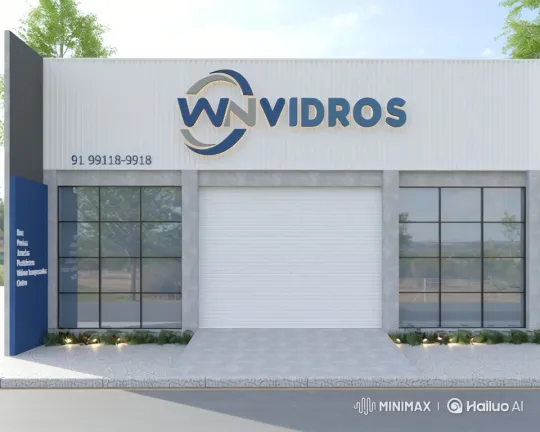 Day-to-Night Transformation of 'WNV VIDROS' Storefront – AI Generated Video | Hailuo AI