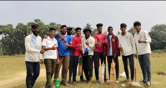 Young Cricketers Pose on Field, Earth Revealed in Space – AI Generated Video | Hailuo AI