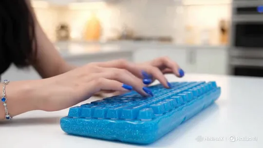 Korean Woman Enthusiastically Eating Giant Blue Watermelon – AI Generated Video | Hailuo AI