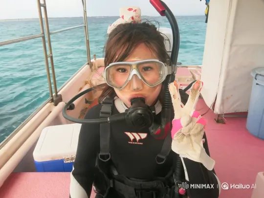 Diver in Turquoise Sea Signals Peace – AI Generated Video | Hailuo AI